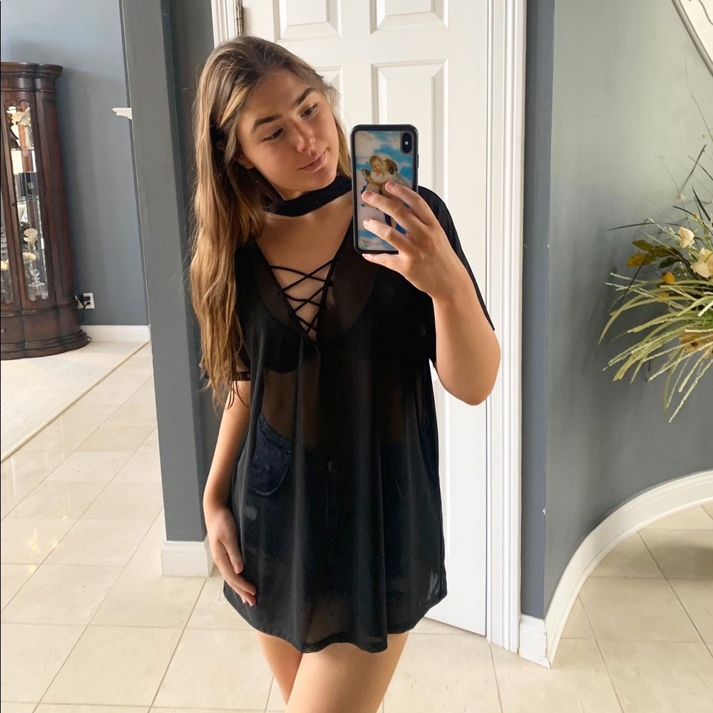 Black sheer top!